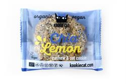 Kookie Cat Chia & Lemon Cookie Organic - Vegan Cashew & Oat Cookies 55g For Sale