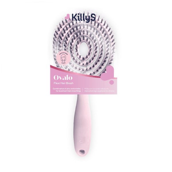 Ovalo Flexi Hair Brush owalna szczotka do włosów Pudrowy Róż Supply