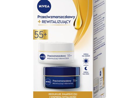 Zestaw Przeciwzmarszczkowy+Rewitalizujący krem na dzień 55+ 50ml + krem na noc 55+ 50ml Hot on Sale