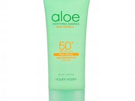 Aloe Soothing Essence Face & Body Waterproof Sun Gel SPF50+ żel przeciwsłoneczny do twarzy i ciała 100ml Sale