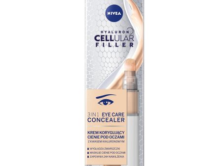 Hyaluron Cellular Filler 3In1 Eye Care Concealer krem korygujący cienie pod oczami 02 Medium 4ml Supply