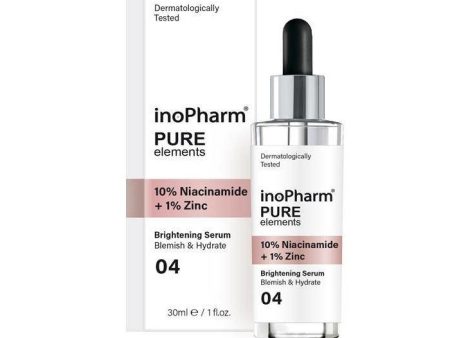 Pure Elements 10% Niacinamide + 1% Zinc Brightening Serum serum do twarzy z 10% niacynamidem i 1% cynkiem 30ml Hot on Sale