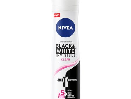 Black&White Invisible Clear antyperspirant spray 150ml on Sale