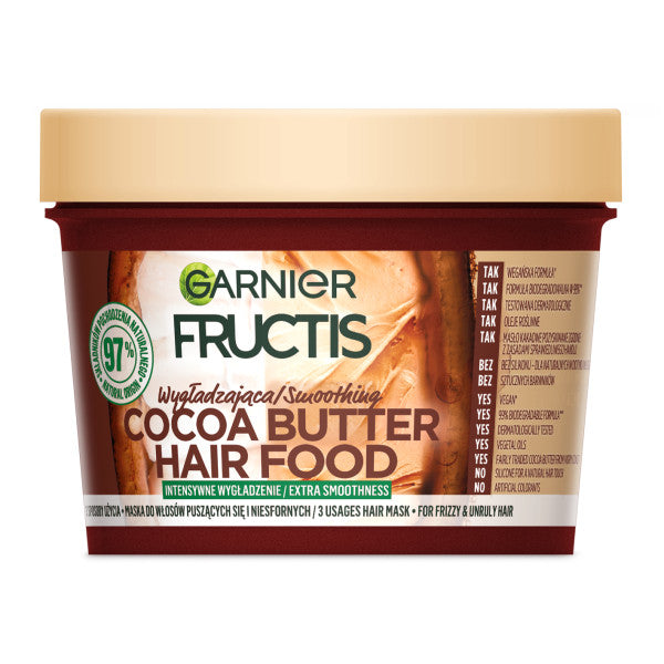 Fructis Cocoa Butter Hair Food wygładzająca maska do włosów puszących się i niesfornych 390ml Online now