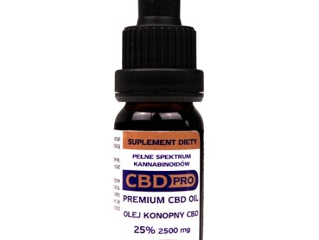 Olej konopny 25% 2500mg suplement diety w kroplach 10ml on Sale