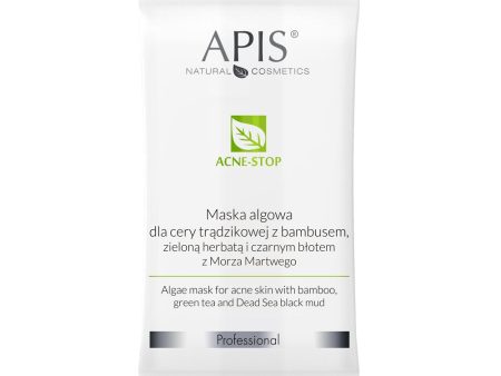 Acne-Stop maska algowa dla cery trądzikowej z bambusem zieloną herbatą i czarnym błotem z Morza Martwego 20g Discount