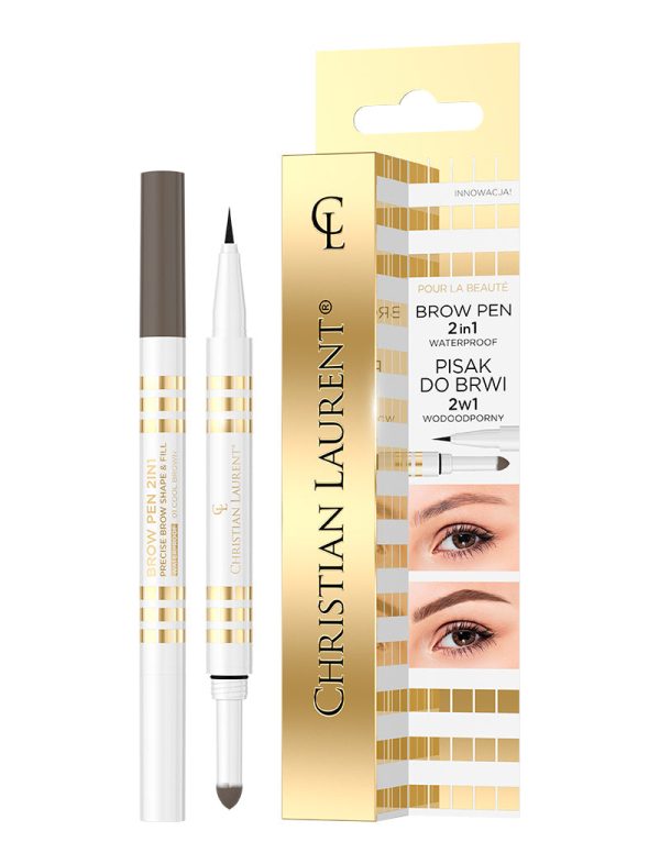 Brow Pen 2in1 wodoodporny pisak do brwi 2w1 01 Cool Brown 6ml Online now