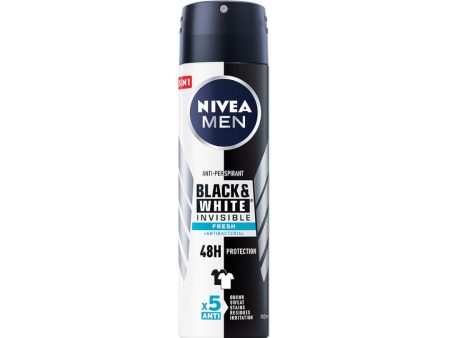 Men Black&White Invisible Fresh antyperspirant spray 150ml on Sale