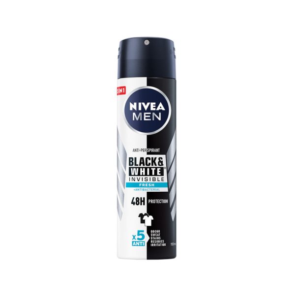 Men Black&White Invisible Fresh antyperspirant spray 150ml on Sale