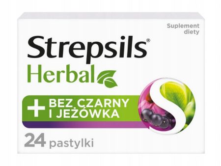 Herbal pastylki do ssania łagodzące podrażnione gardło i struny głosowe suplement diety Bez Czarny i Jeżówka 24szt. Online Sale