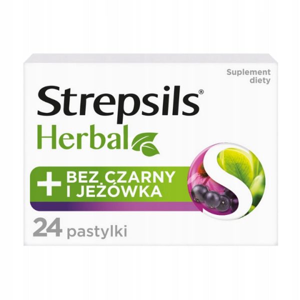 Herbal pastylki do ssania łagodzące podrażnione gardło i struny głosowe suplement diety Bez Czarny i Jeżówka 24szt. Online Sale