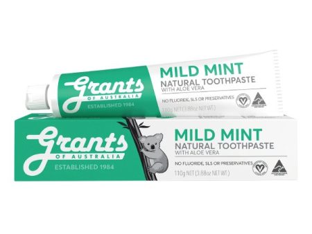 Mild Mint Natural Toothpaste naturalna łagodząca pasta do zębów bez fluoru 110g For Sale