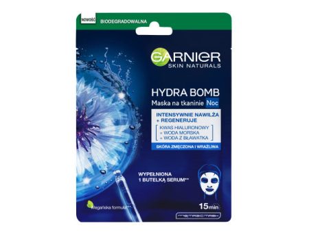 Hydra Bomb regenerująca maska na tkaninie na noc z wodą z bławatka 28g For Discount