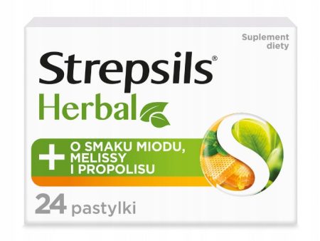 Herbal pastylki do ssania łagodzące podrażnione gardło i struny głosowe suplement diety Miód Melisa i Propolis 24szt. Online Hot Sale