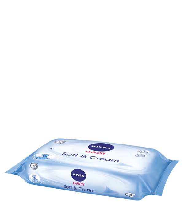 Baby Soft & Cream chusteczki oczyszczające duopack 2x63szt. For Discount