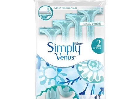 Simply Venus 2 jednorazowe maszynki do golenia dla kobiet 4szt For Discount