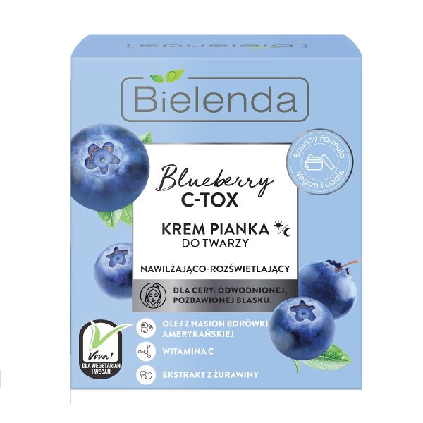 Blueberry C-TOX krem pianka do twarzy nawilżająco-rozświetlający na dzień i noc 40g Supply