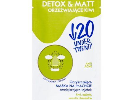 Anti Acne Detox & Matt oczyszczająca maska na płachcie zmniejszająca łojotok Cheap