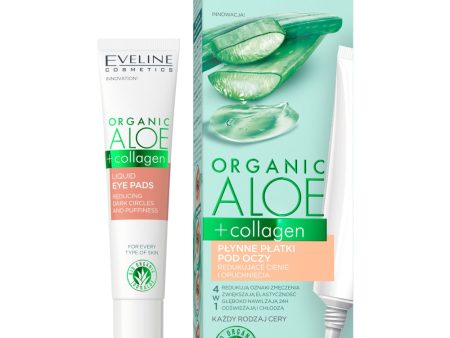 Organic Aloe + Collagen płynne płatki pod oczy redukujące cienie i opuchnięcia 4w1 20ml For Cheap