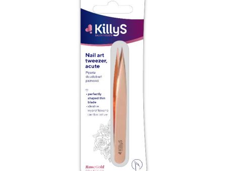 Nail Art Tweezer pęseta do zdobień paznokci Rose Gold Fashion