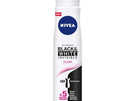 Black&White Invisible Clear antyperspirant spray 250ml For Sale