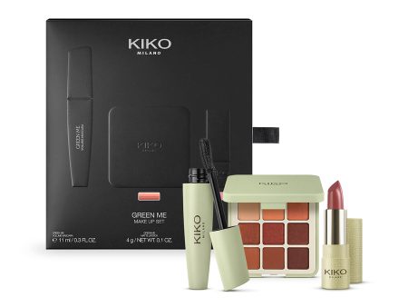 Green Me Make Up Set zestaw paleta 9 cieni do powiek 102 9g + tusz zapewniający ekstremalny efekt objętości 11ml + matowa pomadka do ust 102 4g Hot on Sale